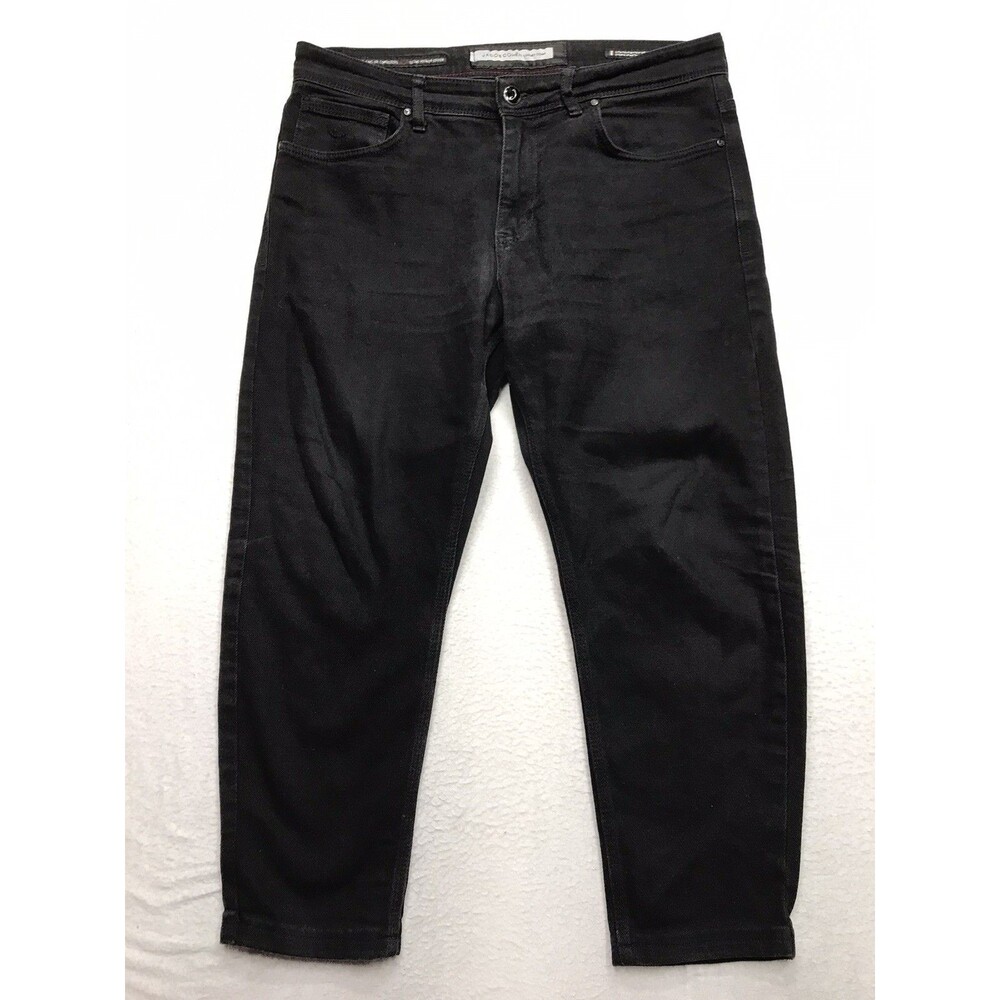 JACOB COHEN 3418 Crop Jean Men 34x25 Black Hand Made Tailored Designer ITALY